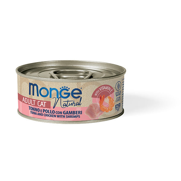Monge Natural Tonno e Pollo con Gamberi 80g - Gatto Monge Natural Tonno e Pollo con Gamberi 80g - Gatto